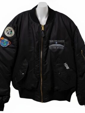 Vintage HBO From Earth To The Moon Black Bomber Jacket in size XL